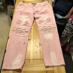 Mens Pink Lion Dynasty Jeans